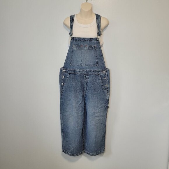 Gap Industrial Wide Leg Denim Overalls  Size L - Picture 1 of 14